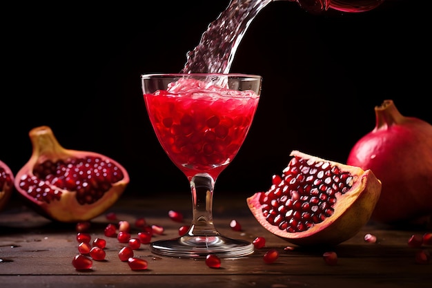 Photo of Pomegranate Juice Pouring into a Cocktail Gla