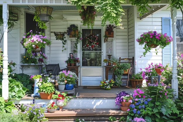 photo of a porch decorated for spring