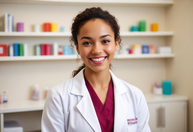 Photo Portrait of a Beautiful Female Doctor Capturing Professionalism and Compassion