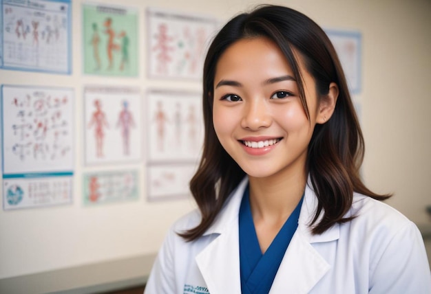 Photo Portrait of a Beautiful Female Doctor Capturing Professionalism and Compassion