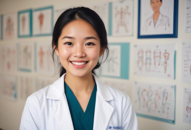 Photo Portrait of a Beautiful Female Doctor Capturing Professionalism and Compassion