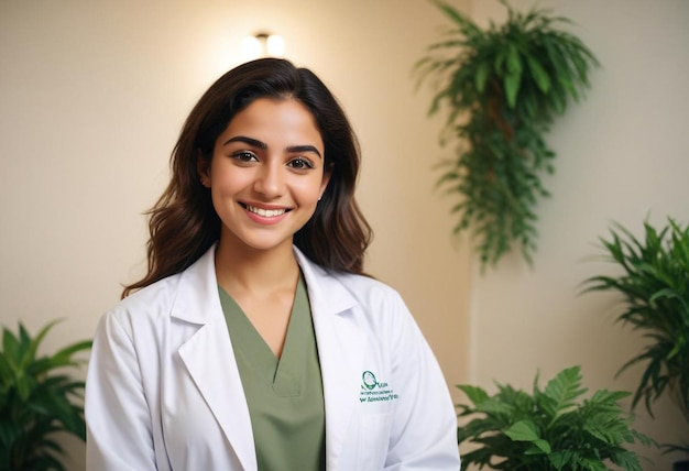 Photo Portrait of a Beautiful Female Doctor Capturing Professionalism and Compassion