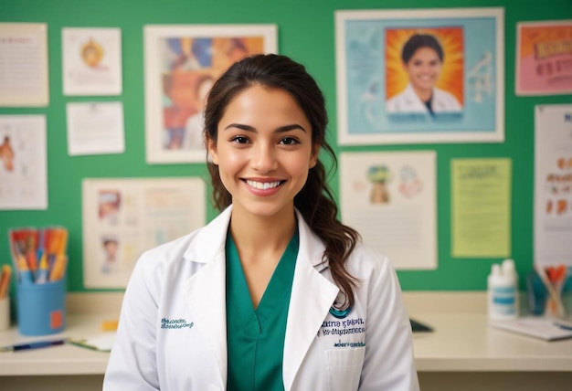 Photo Portrait of a Beautiful Female Doctor Capturing Professionalism and Compassion