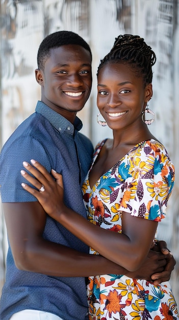 A photo portrait of a beautiful young couple both wearing