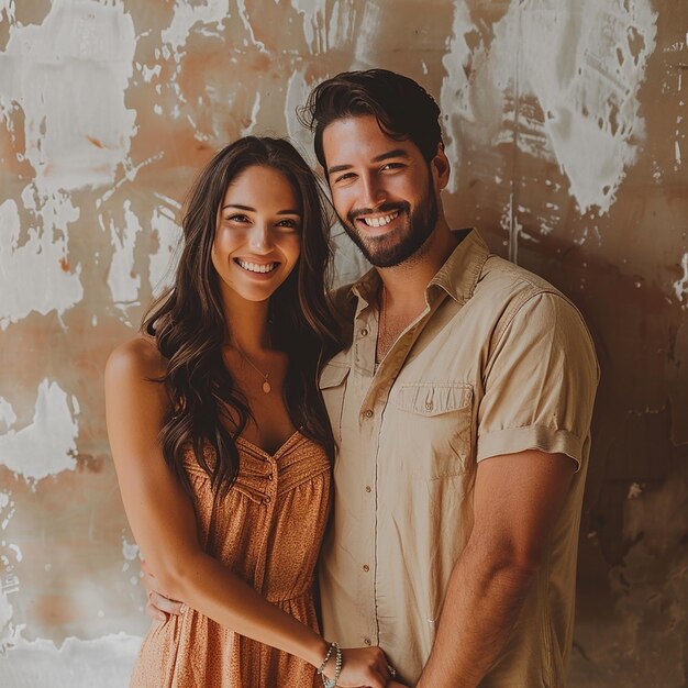 A photo portrait of a beautiful young couple both wearing