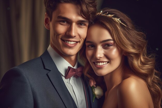 Photo portrait of a couple on wedding day