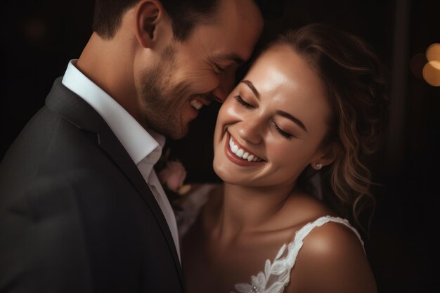 Photo portrait of a couple on wedding day