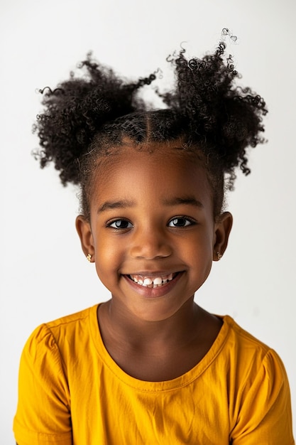 Photo portrait of Happy Joyful Beautiful Little kid white background