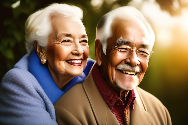 Photo portrait of a happy senior couple