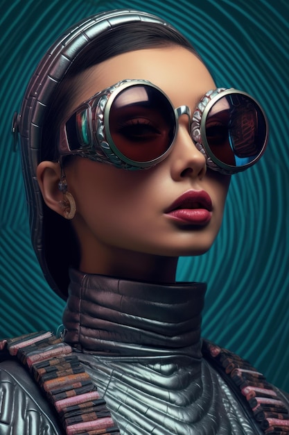 Photo portrait of a woman in futuristic fashion