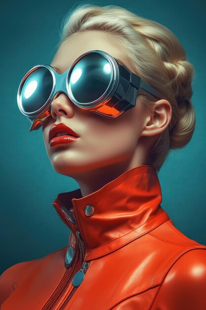 Photo portrait of a woman in futuristic fashion