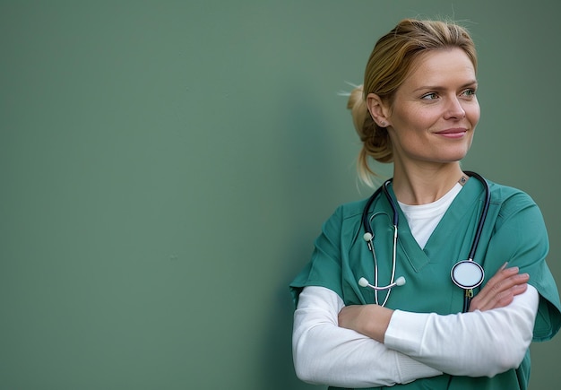 Photo portrait of young female doctor standing