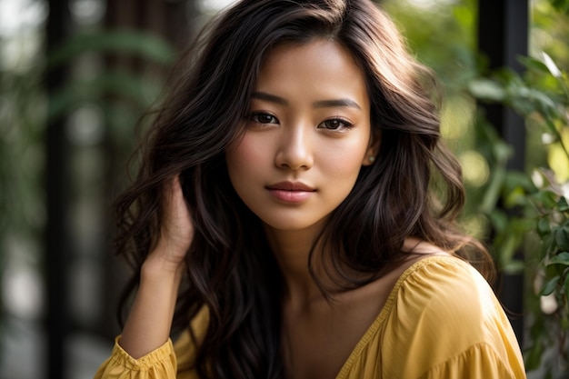 photo portrait of a young pretty Model woman