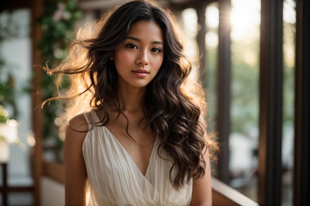 photo portrait of a young pretty Model woman