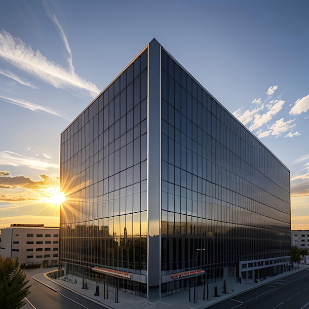 Photo positive outlook for the economy a contemporary office building and a gorgeous sky