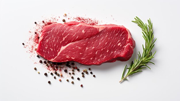 photo raw steak on white paper generated by AI