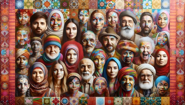 Photo real as Cultural Tapestry Celebrating cultural diversity through vibrant portraits of people f