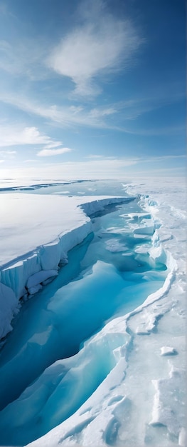 Photo real as Polar Panorama The stark beauty of arctic ice stretching to the horizon in nature and