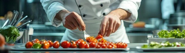 Photo photo realistic as chef demonstrating glossy cooking techniques at a world food day workshop concept