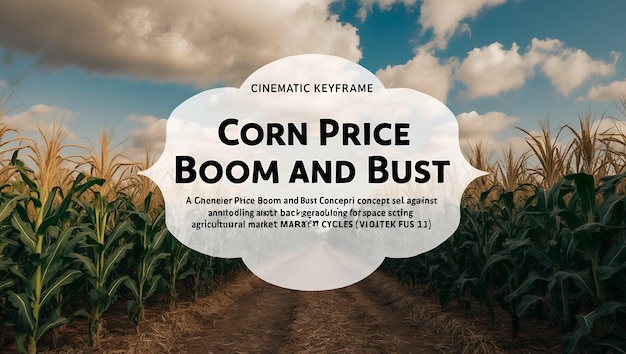 Photo photo realistic as corn price boom and bust concept as a view depicting the boom and bust of corn pr