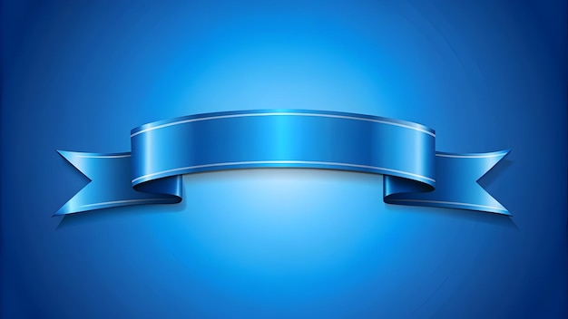 Photo Realistic as Ribbon icon with copy space on a blue background concept as A vector image of a r