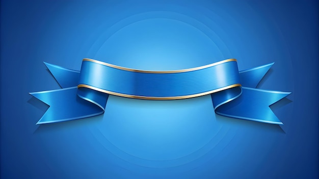 Photo Realistic as Ribbon icon with copy space on a blue background concept as A vector image of a r