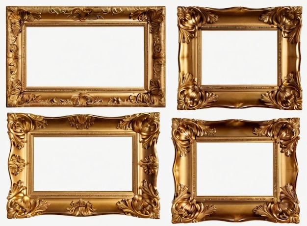 Photo rectangle decorative golden picture frame