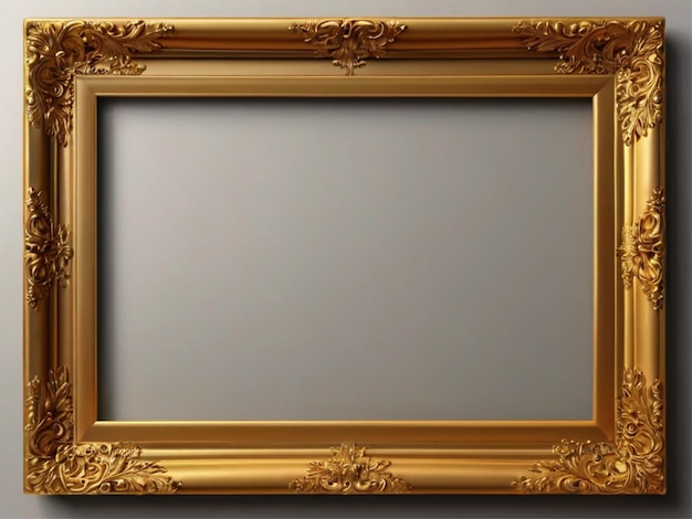 Photo rectangle decorative golden picture frame