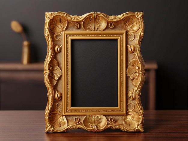 Photo rectangle decorative golden picture frame