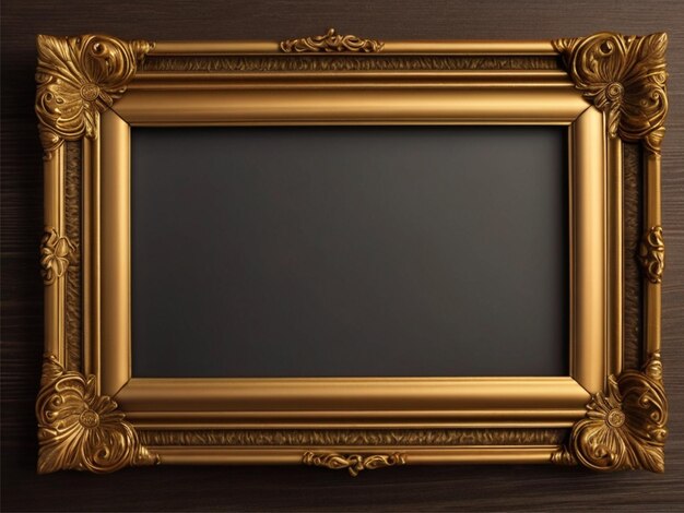 Photo rectangle decorative golden picture frame