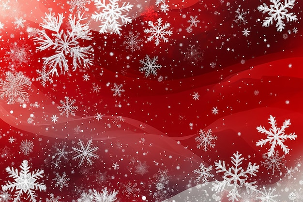 Photo photo of red background with snowflakes a christmas background