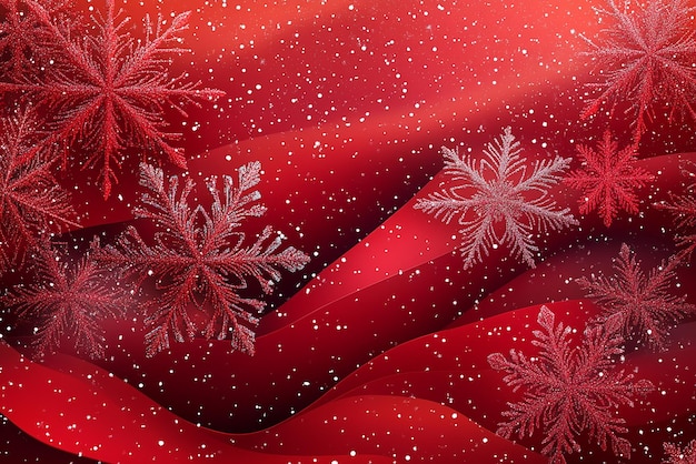 Photo photo of red background with snowflakes a christmas background