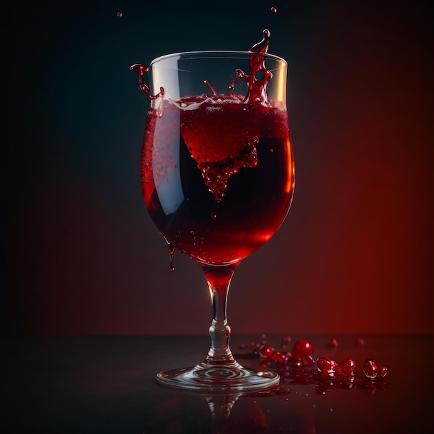 Photo of a red wine in glass ai generative