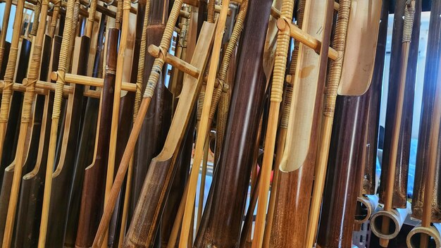 photo of a regional musical instrument from Indonesia with the name angklung