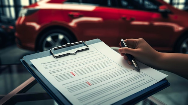 Photo a photo of a rental car inspection checklist