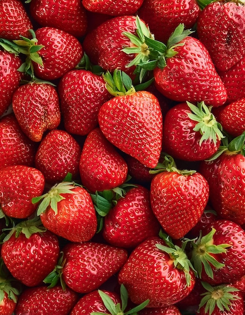 Photo photo of ripe juicy strawberries pattern texture background