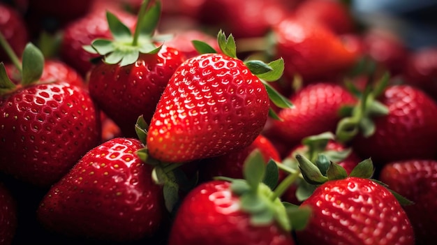 A photo of ripe strawberries