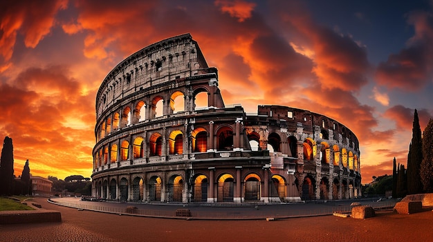 photo roman coliseum seen from afar generated by AI