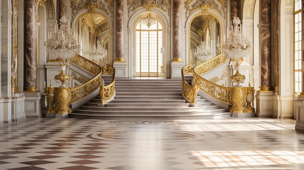 Photo of the room featuring the interior design of the Palace of Versaille France