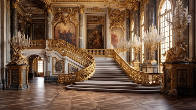 Photo of the room featuring the interior design of the Palace of Versaille France