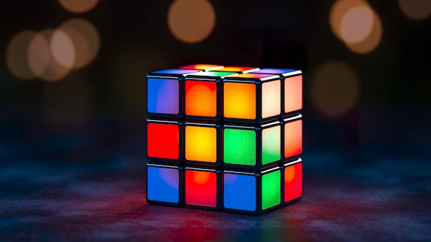 Photo a photo of a rubiks cube