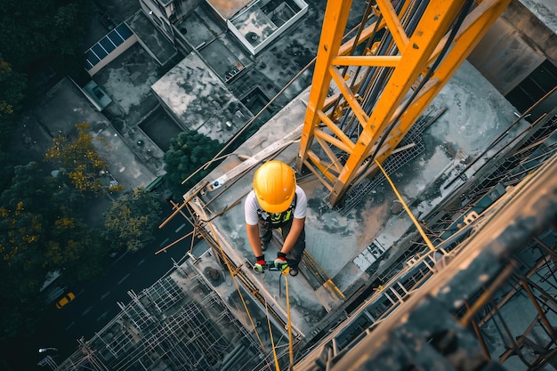 Photo photo safety body construction working at height