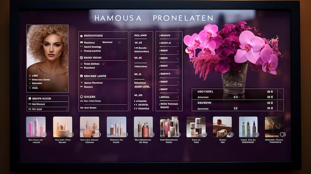 A photo of a salon hair treatment menu board