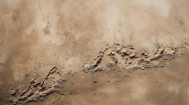 A photo of a sand dune with a large, brown and white image of a tree.