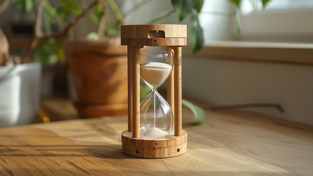 Photo of a Sand Timer Capturing Time Essence in a Few Grains