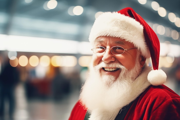 Photo of Santa Claus at airport terminal High quality photo