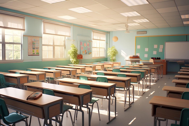 Photo of a School Classroom Stylized