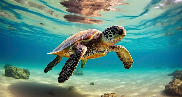 Photo of Sea turtle in the Galapagos island