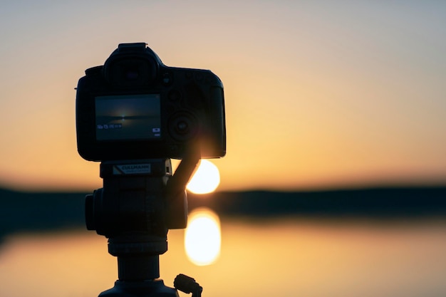 Photo session at the beautiful sunset