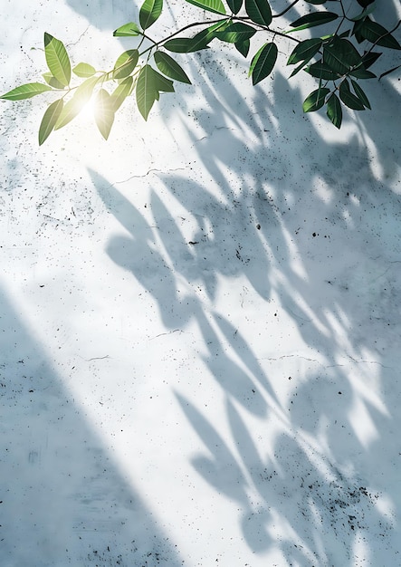 a photo of a shadow of a plant and the shadow of a tree